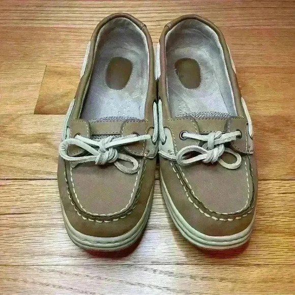 Women’s Khombu Boat Shoes Brown and Tan Size 7.5 - Picture 1 of 9